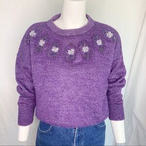 VINTAGE Grandmacore Embellished Sparkle Sweater